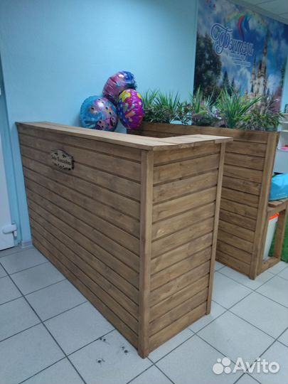 Стойка ресепшн лофт дерево