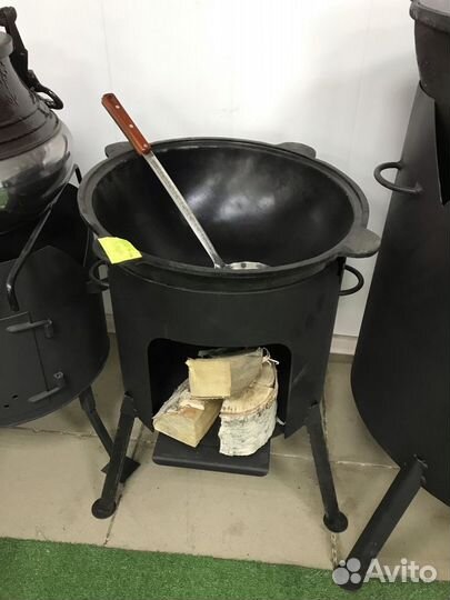 Казан чугунный 6/8/9/10л комплект,казан