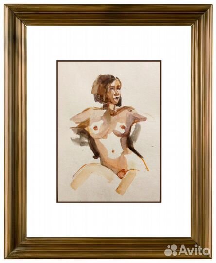 Картина акварель обнаженная натура
