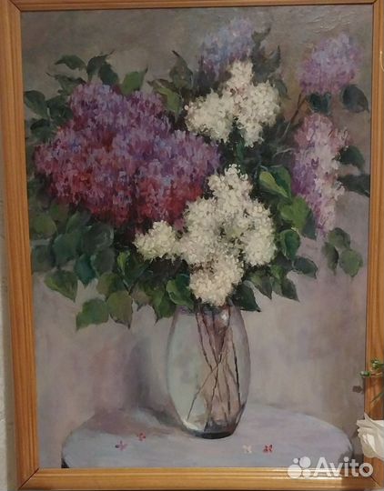 Картина маслом на холсте Сирень
