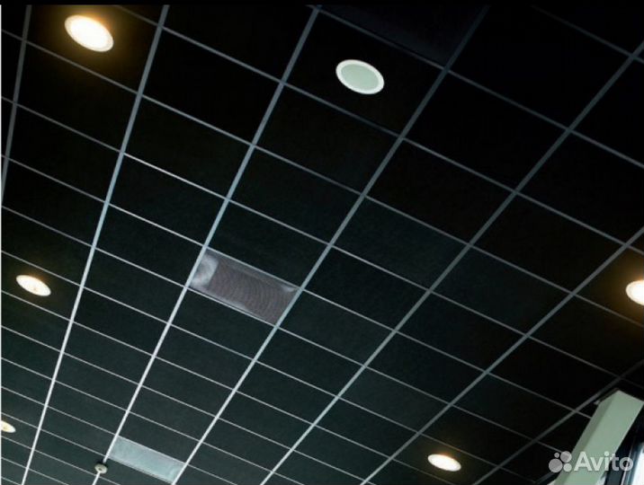 Потолок армстронг черный 600х600х15мм