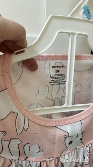 Новая пижама carters на девочку 5т 5-7 лет