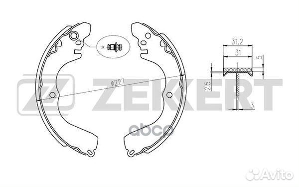 Колодки барабанные Mitsubishi/Zekkert/ BK4032 Z