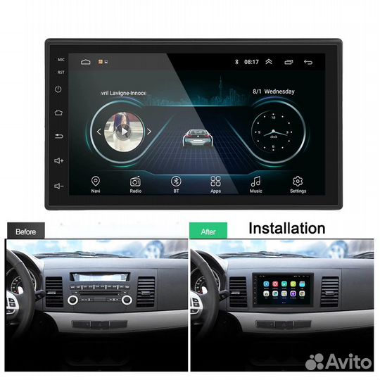 Магнитола 2DIN Podofo. Android