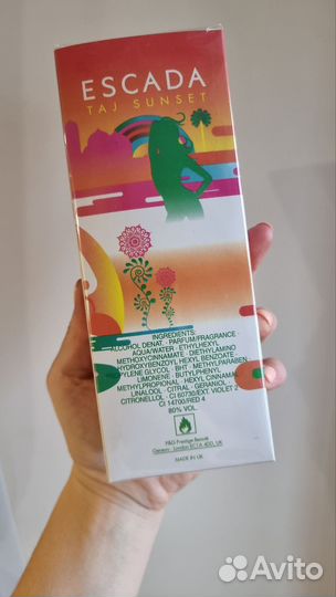 Escada taj sunset 100ml женский парфюм