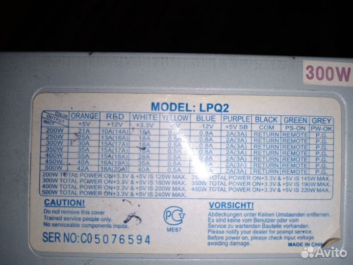 Блок питания для пк 300w