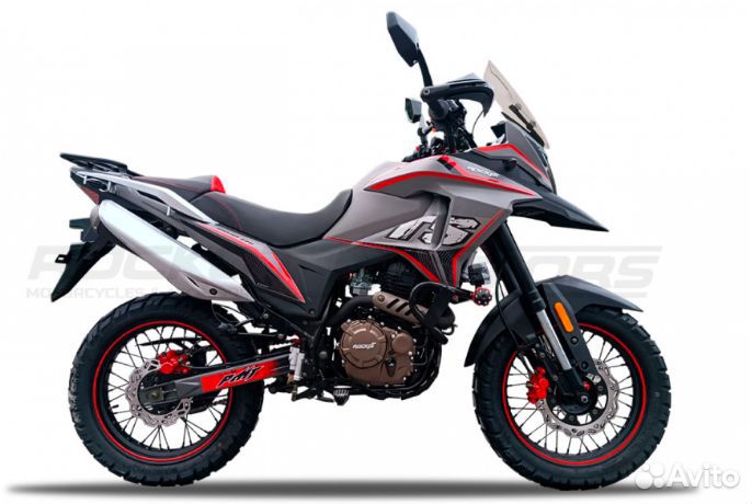 Мотоцикл турэндуро rockot dakar 250(серый/красный)