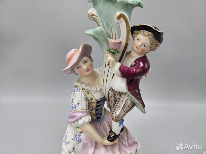 Meissen 19 век Фарфоровые подсвечники (Мейсен)
