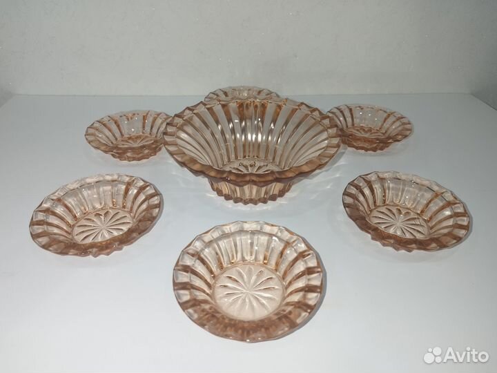 Розетки для варенья розалиновое стекло