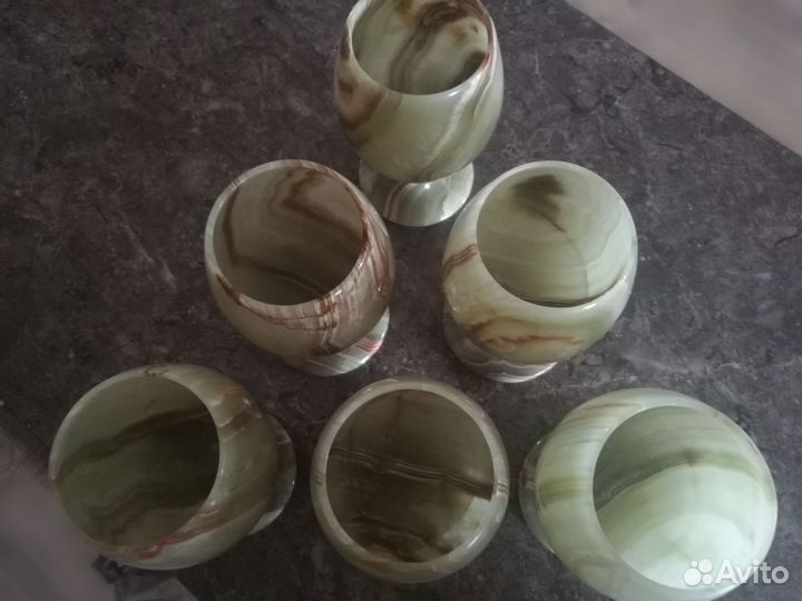 Набор фужеров из оникса 6 штук