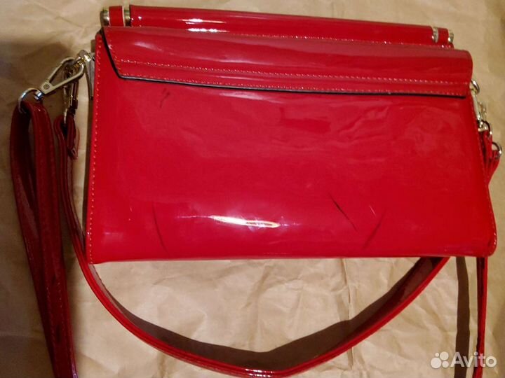 Сумка farfalla rosso новая,италия,3 отделения