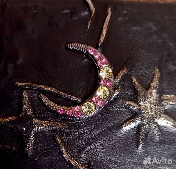 Кожаный блокнот в бархатном мешочке