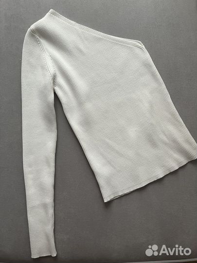 Кофта топ на одно плечо женская в рубчик