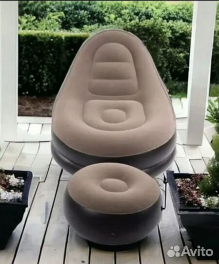 Надувное Кресло с пуфом