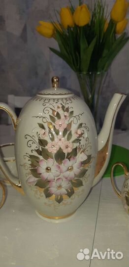 Кисловодский фарфоровый кофейный сервиз