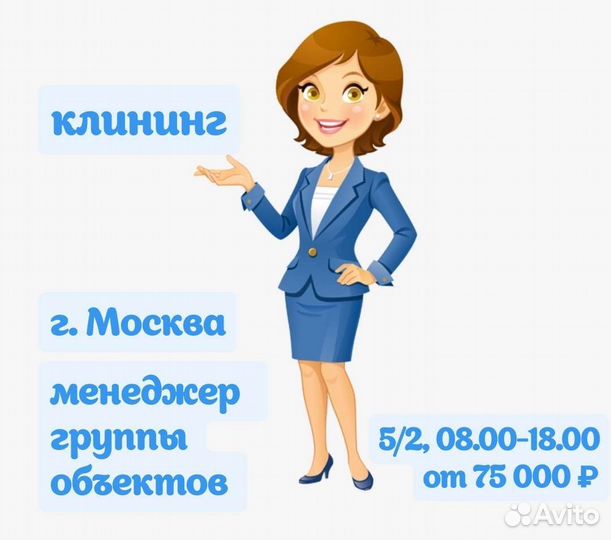 Менеджер группы объектов, клининг г. Москва