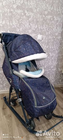 Детские санки коляска ника 7/1Б