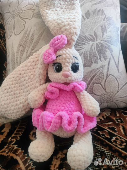 Мягкая игрушка плюшевая зайка