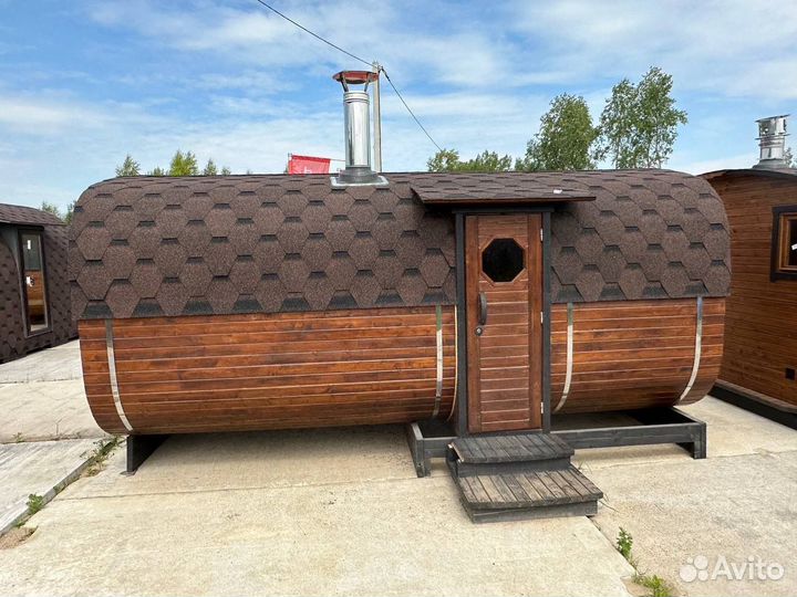 Баня бочка квадро