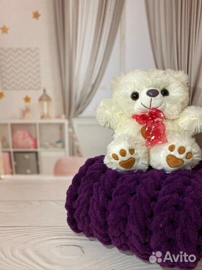 Плюшевый детский плед ручной работы
