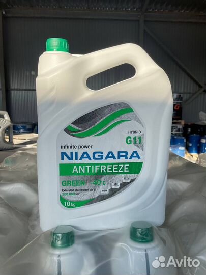 Антифриз Ниагара G11 зеленый канистра 10кг
