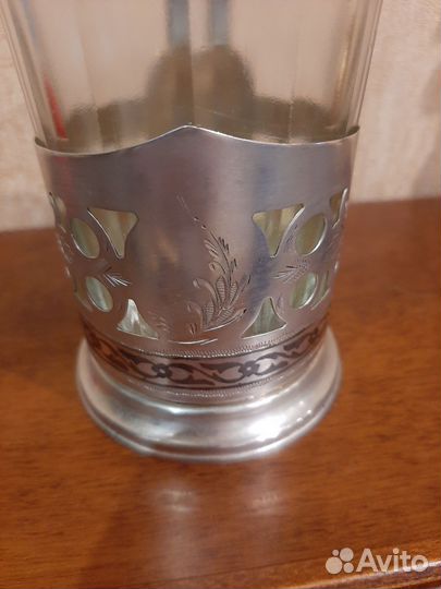 Подстаканник 60х годов серебро 875 с чернением