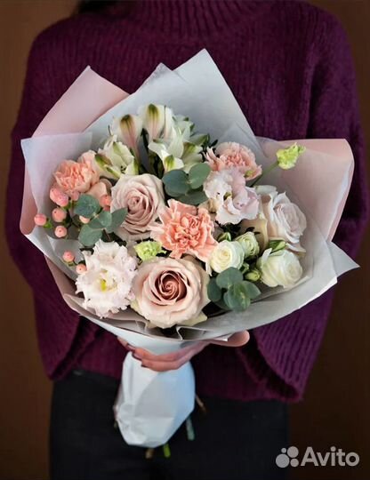 Розы и эвкалипт Новосибирск №233