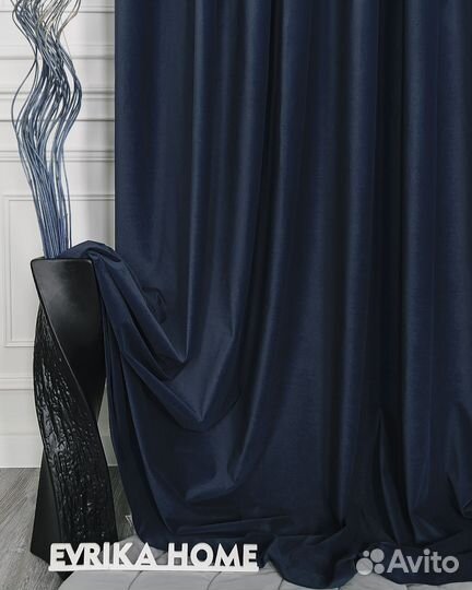 Комплект штор бархат Богема Синий