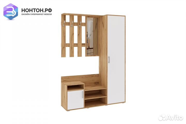 Прихожая Визит белый глянец холодный / дуб крафт