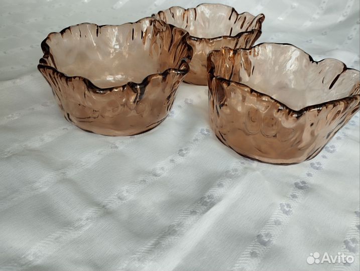 Вазы салатники цветное стекло СССР