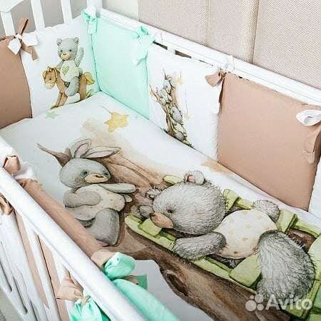 Комплект в кроватку Весёлая прогулка, сатин