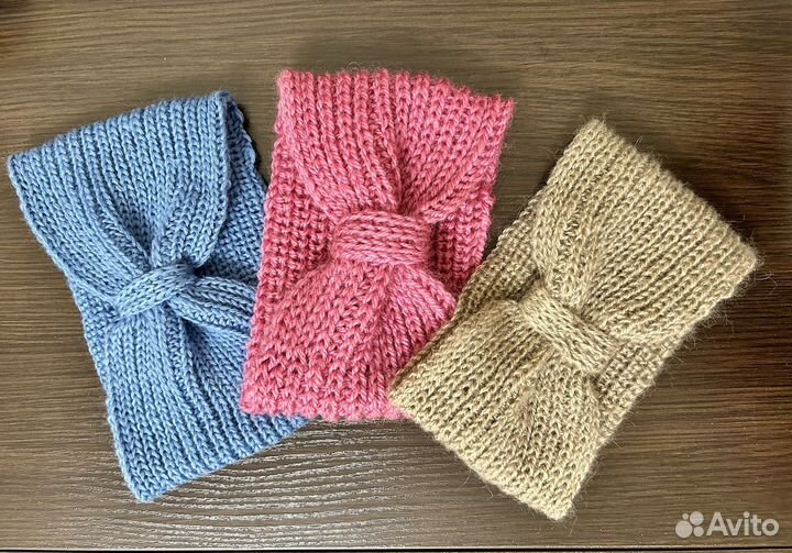 Повязка на голову вязаная