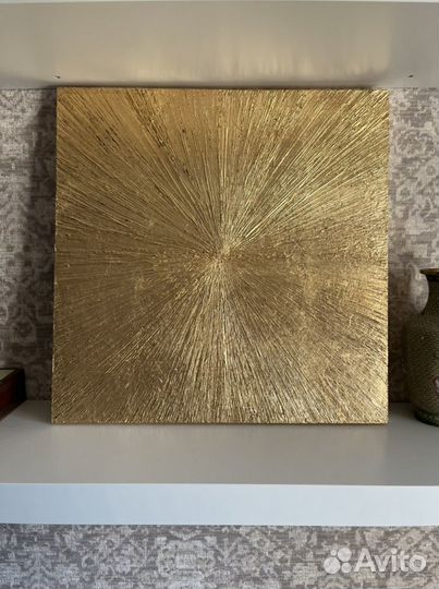 Картина с Золотой поталью лучи