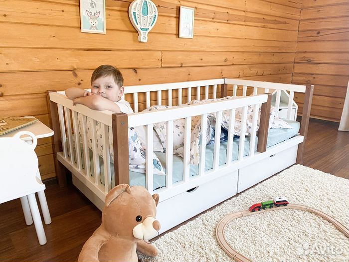 Кроватка детская берёза с бортиком сингл