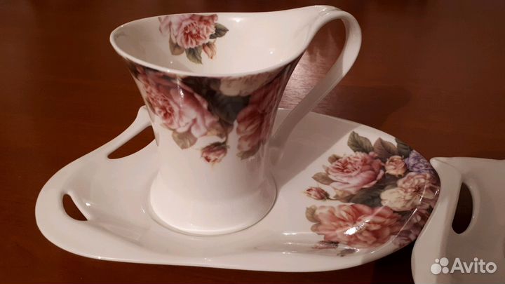 Кофейная пара (2 чашки + блюдца), фарфор