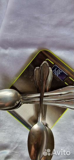 Ложки столовые серебро 800 6 штук. идеальные