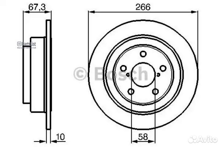 Bosch 0986478799 Диск торм зад2655x10 5 отв