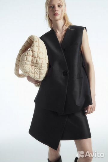 Сумка стеганая кремовая COS