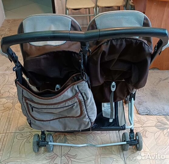 Прогулочная коляска peg perego для двойни погодок