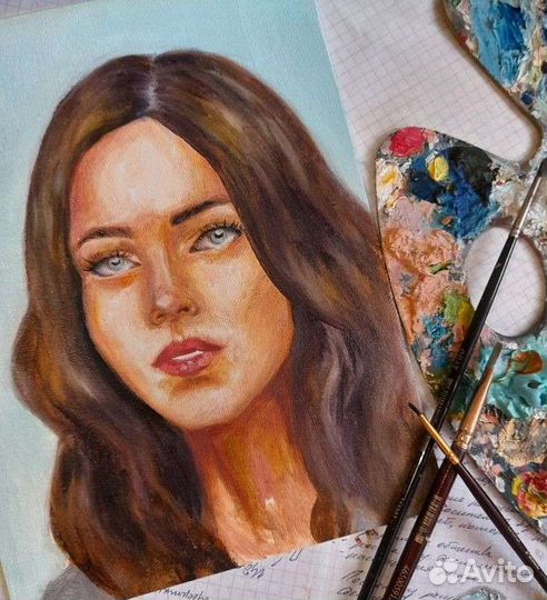 Портрет Меган Фокс на холсте