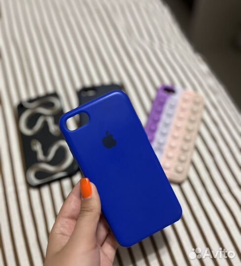 Чехол на iPhone 7 синий, ярко-синий