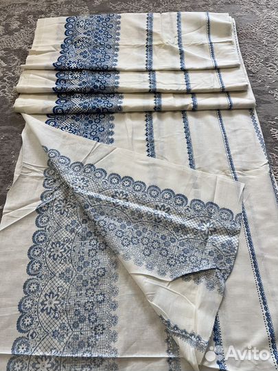 Ткань лен СССР, два рулона(11.5 и 13м), 350/м
