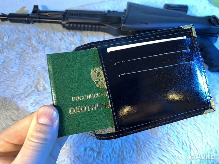 Кожаная обложка для роха и охотничьего билета