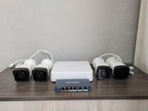 Комплект IP видеонаблюдения с 4 камерами. Монтаж