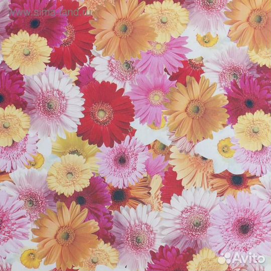 Клеёнка столовая на тканевой основе «Герберы», 1,2