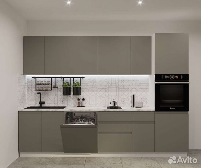 Кухня с интегрированной ручкой