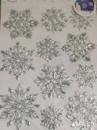 Новогодние наклейки на окна