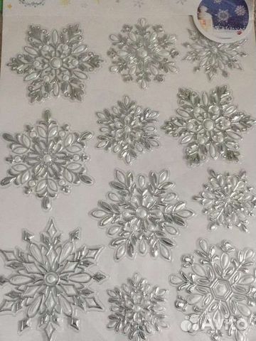 Новогодние наклейки на окна