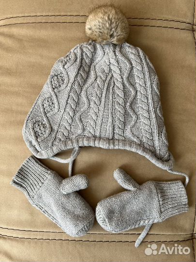 Шапка, варежки hm