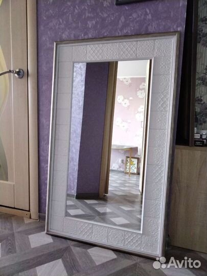 Зеркало большое белое ручной работы